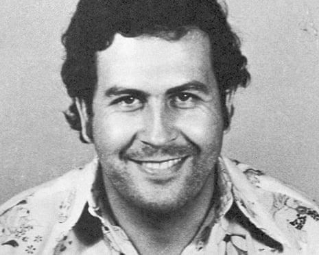 Pablo Escobar’s mug shot taken by Colombia control agency in Medellín, 1977.
