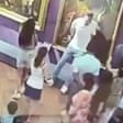 Florence, Tourist damages an 18th century painting exhibited at the Uffizi to take a selfie, images taken from an exclusive video by TG1<br>3BKM39J Florence, Tourist damages an 18th century painting exhibited at the Uffizi to take a selfie, images taken from an exclusive video by TG1