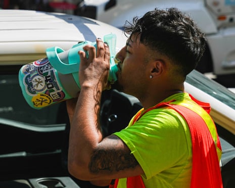 a worker hydrates