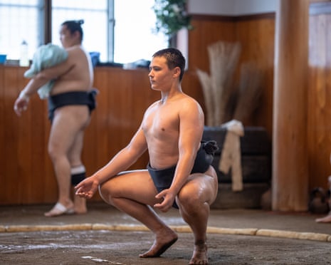 Nicholas Tarasenko trains at Minato stable in Kawaguchi, Saitama Prefecture.